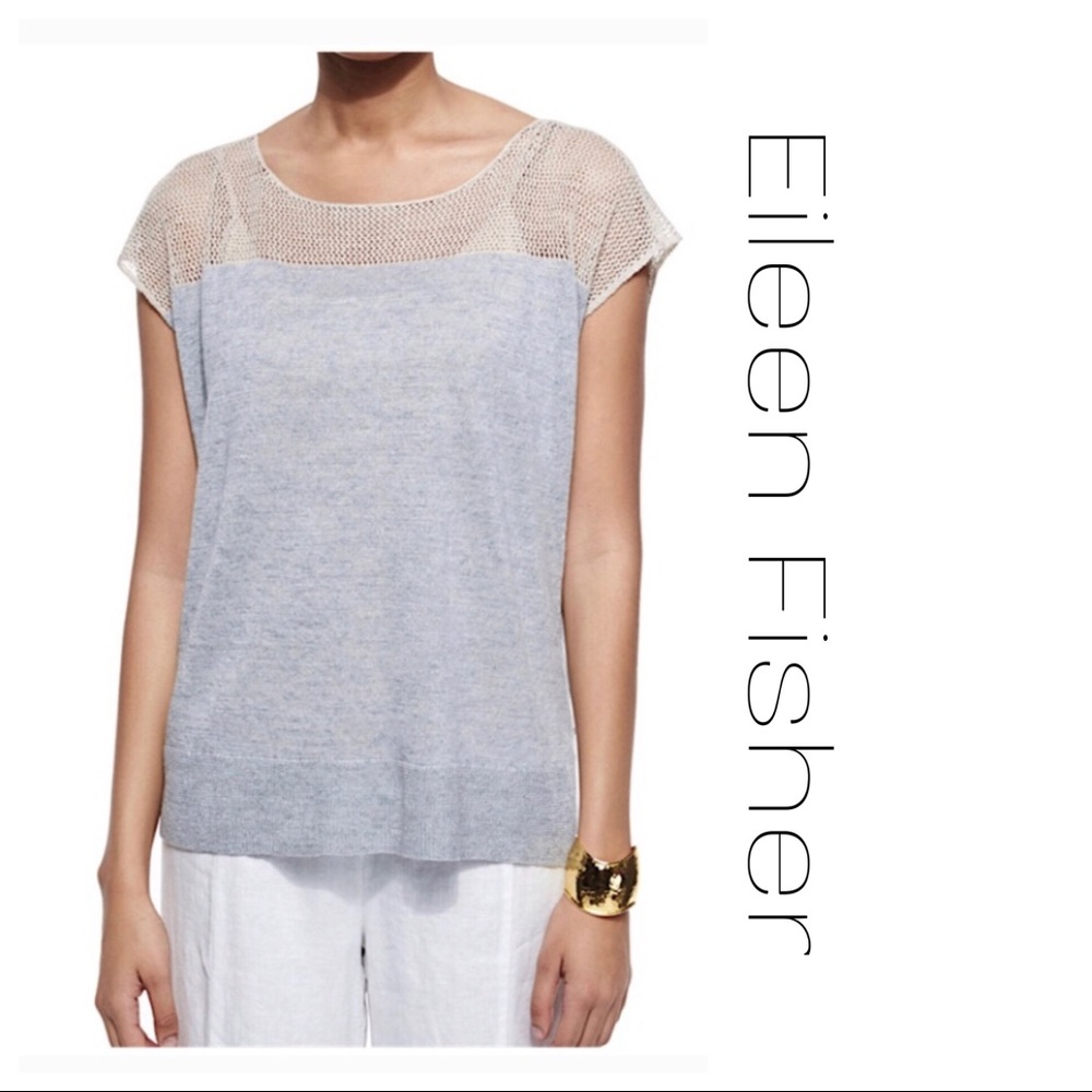 Eileen Fisher “Delave” Mesh Knit Top